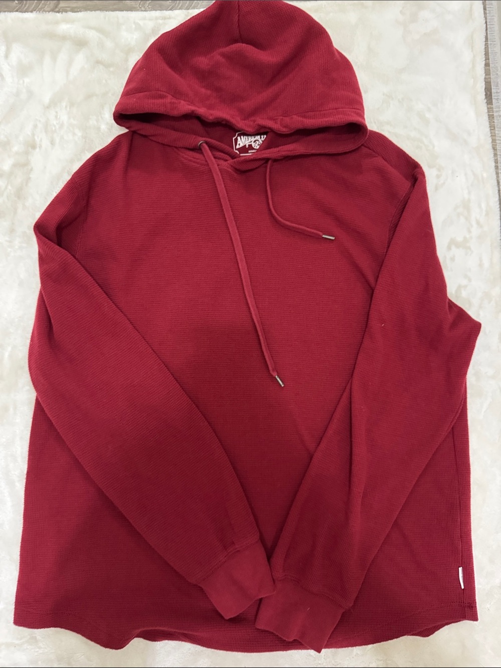 American Eagle Red Men's Hooded Thermal Shirt